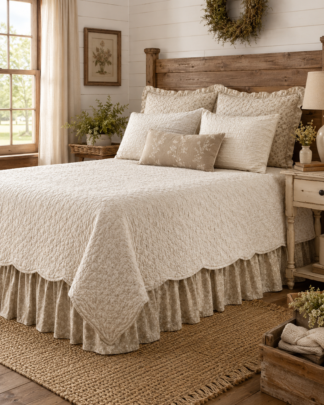 Vivisophi™ CottageLayer Bedspread & Skirt Set