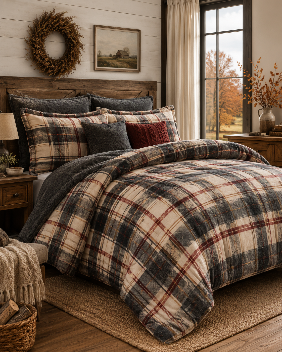 Vivisophi™ FlannelRidge Plaid Bedding Set