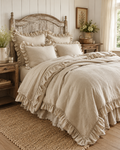 Vivisophi™ RuffleLinen Country Bedding Set